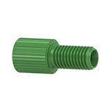 Flangeless Male Nut Delrin®, 1/4-28 Flat-Bottom, for 1/8" OD Green - 10 Pack